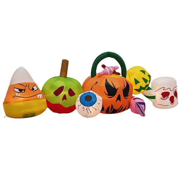 8FT Long Halloween Inflatables Pumpkins Eyeball Candy Outdoor