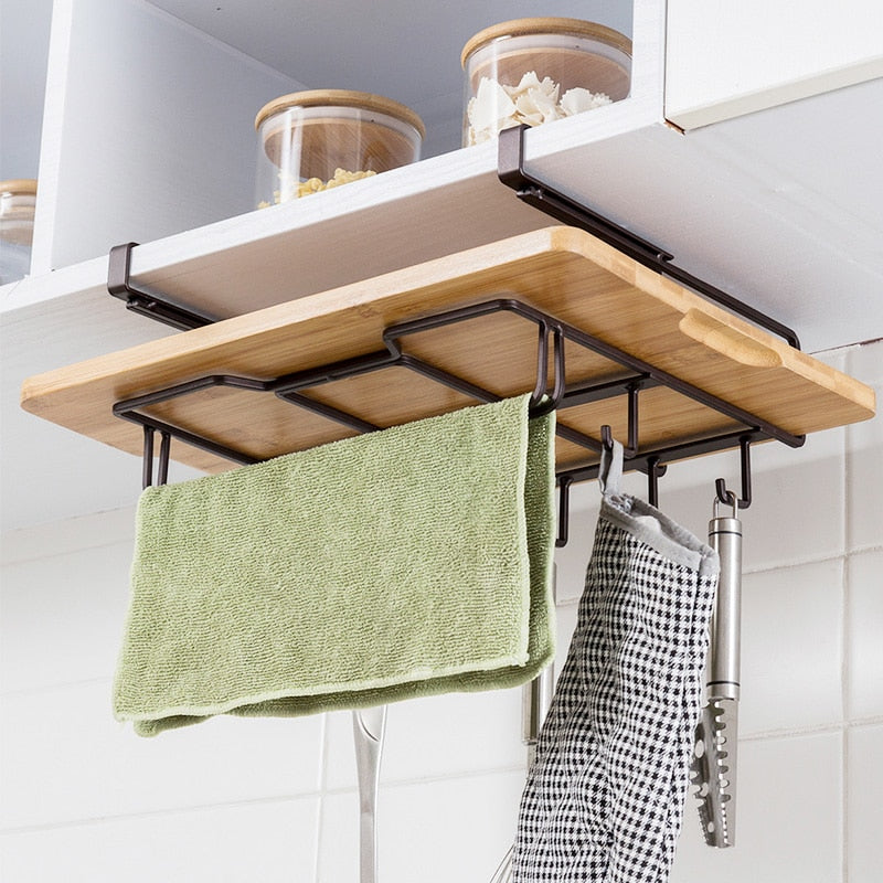 Kitchen Cabinet Organizer Storage Shelf Cupboard Hook Hanger