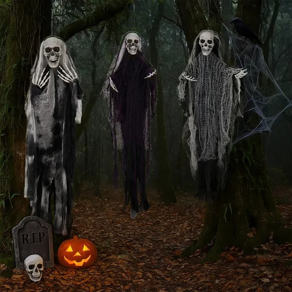 3 Pack Hanging Halloween Skeleton Ghosts Decorations