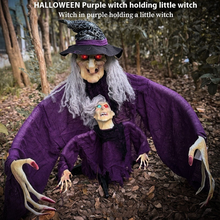 Halloween Parent-child Witch Ornaments Floor Outlet Luminous