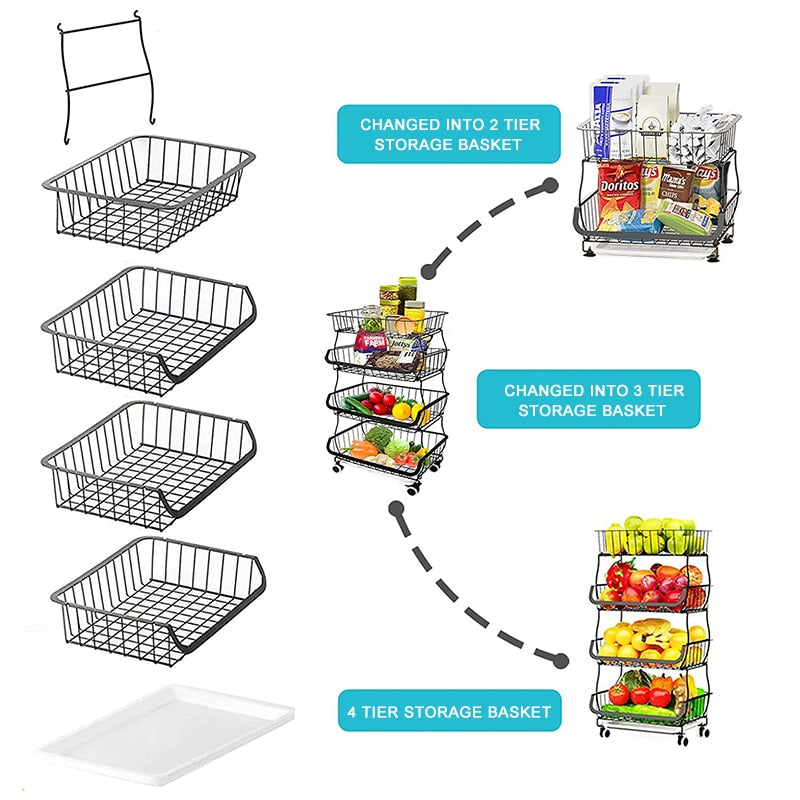 2/3/4/5/6 Layers Kitchen Organizer Storage Rack