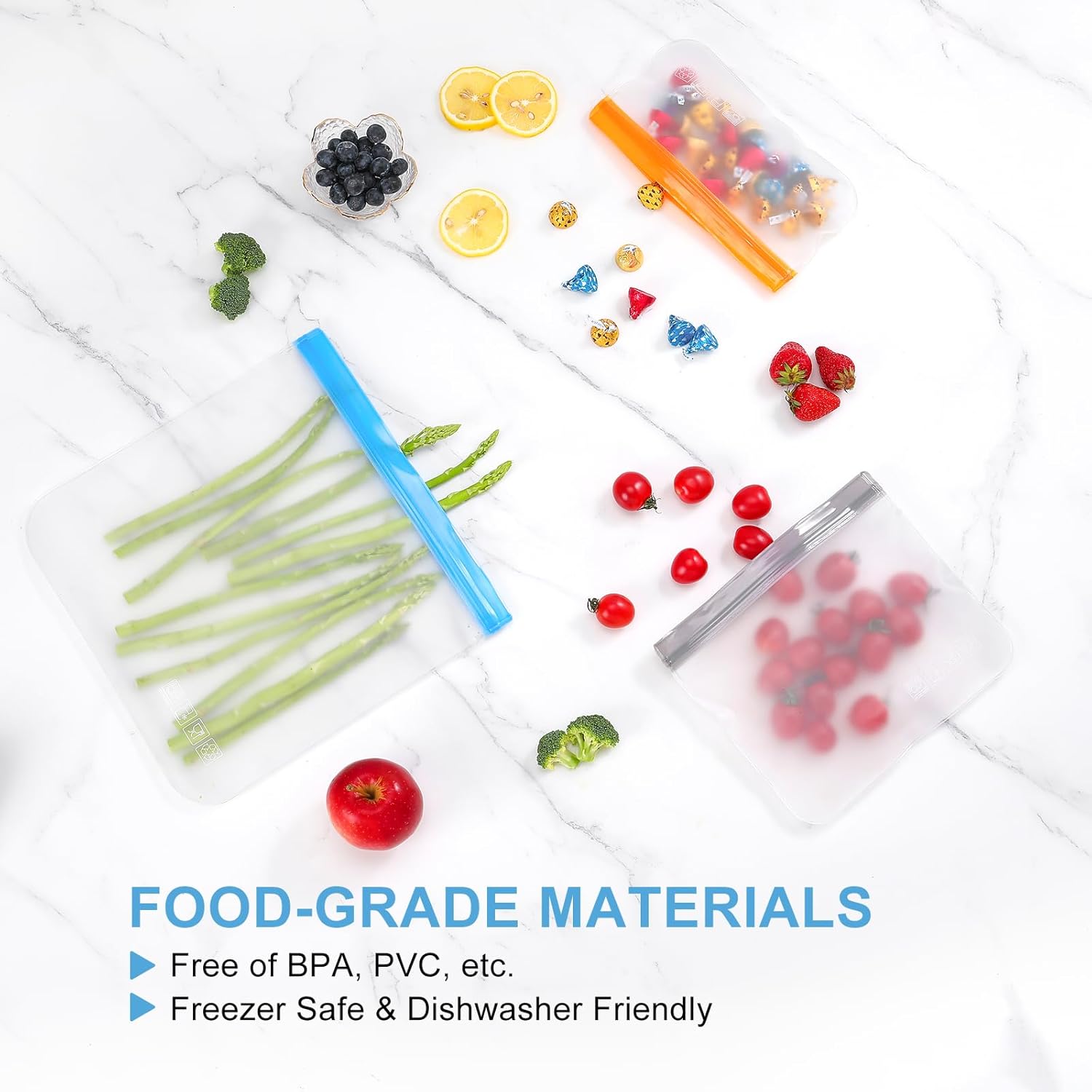 Reusable Silicone Food Storage Bags – Leakproof