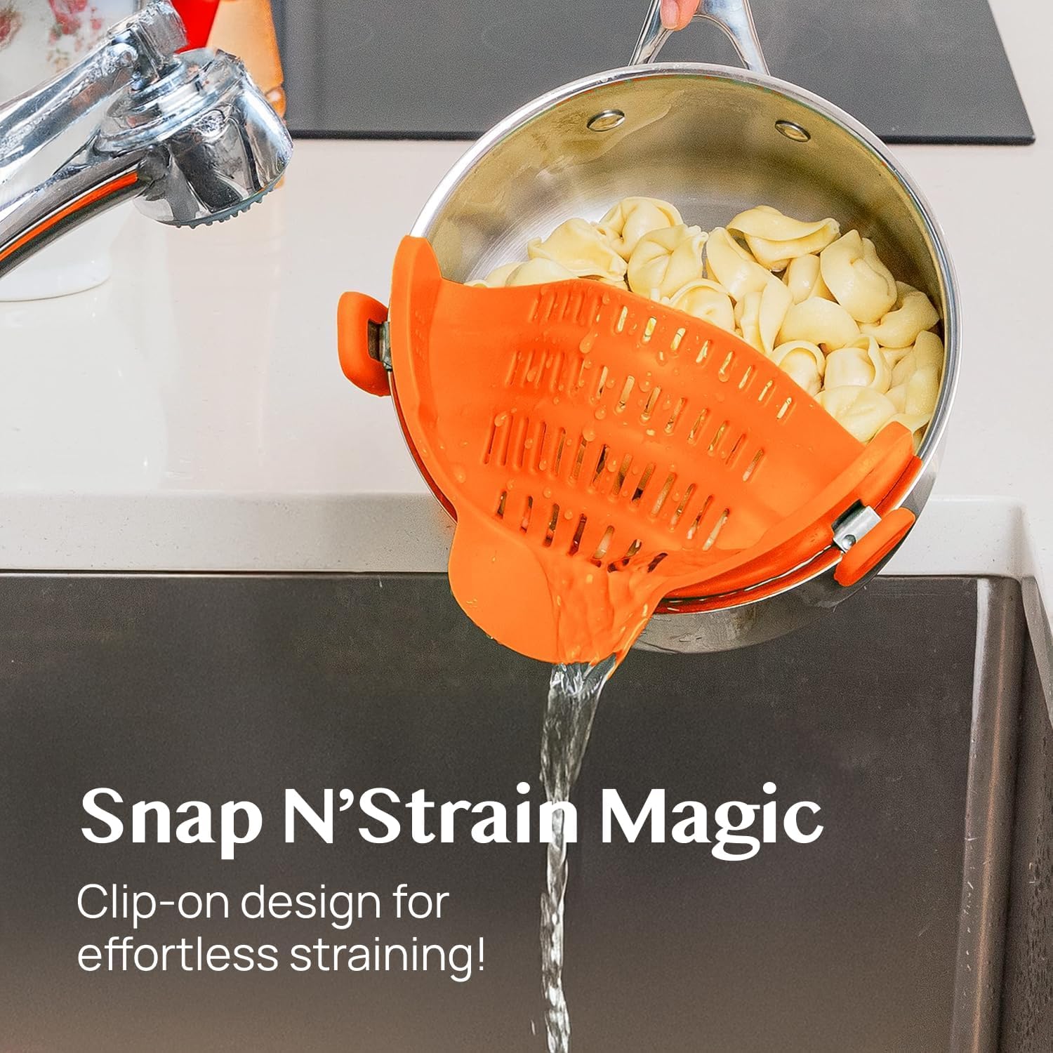 Flexible Snap Strainer for Kitchen Use