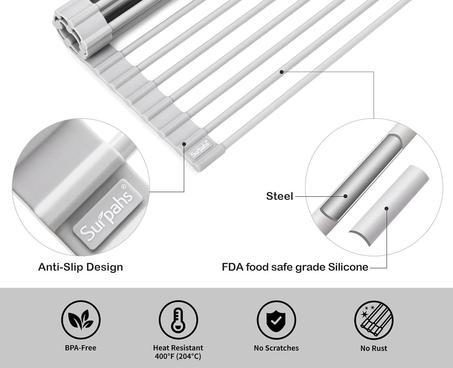 Roll-Up Dish Drying Rack – Over Sink