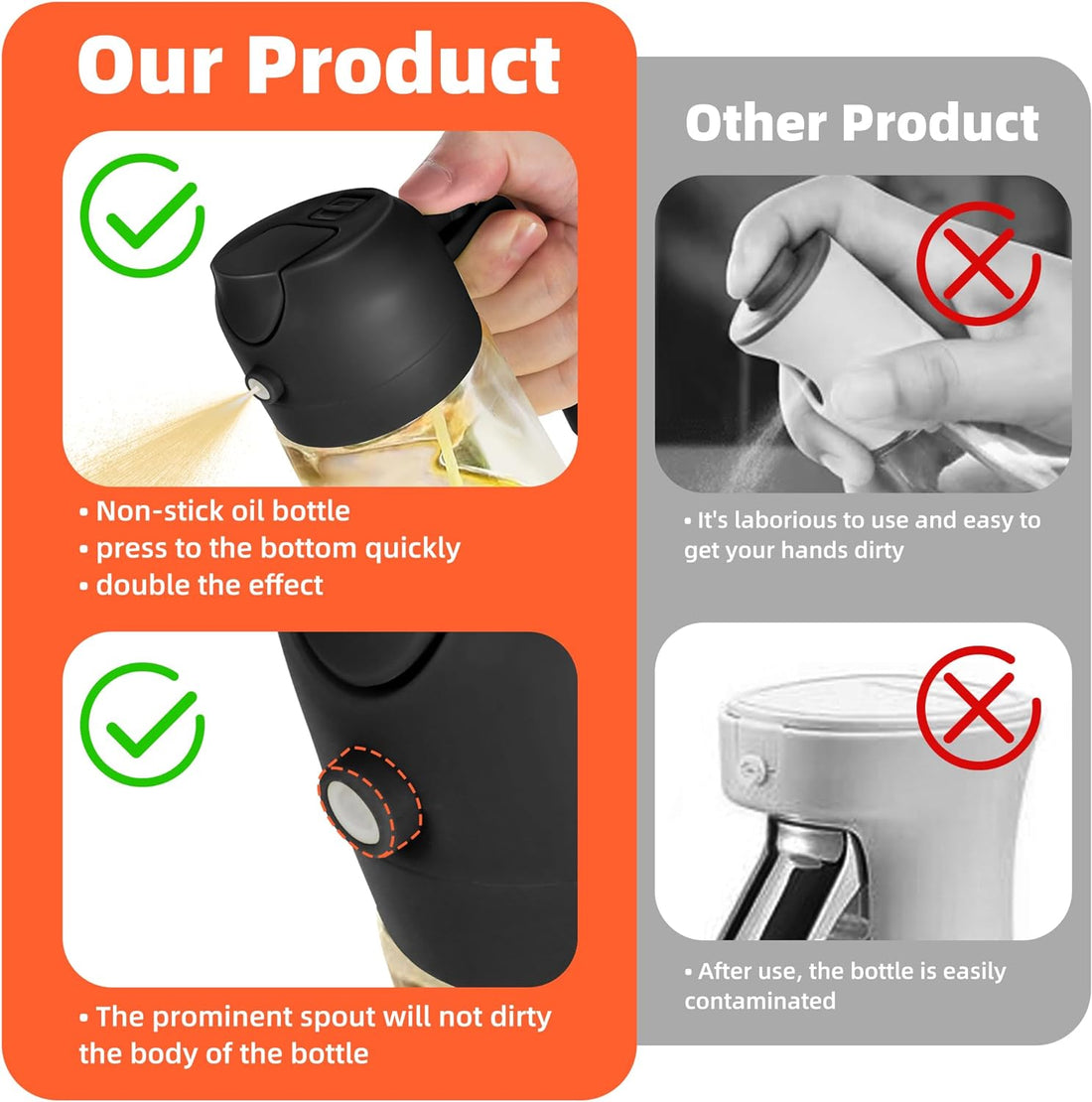 Pump Action Oil Spray Bottle