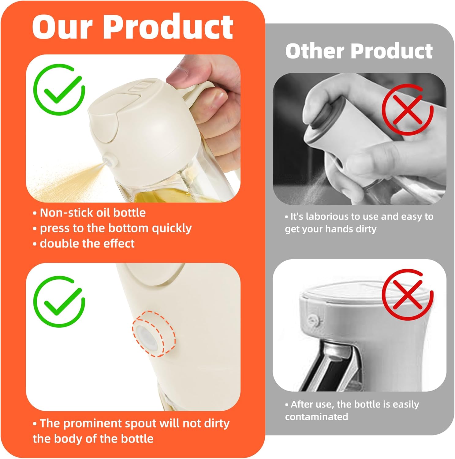 Pump Action Oil Spray Bottle