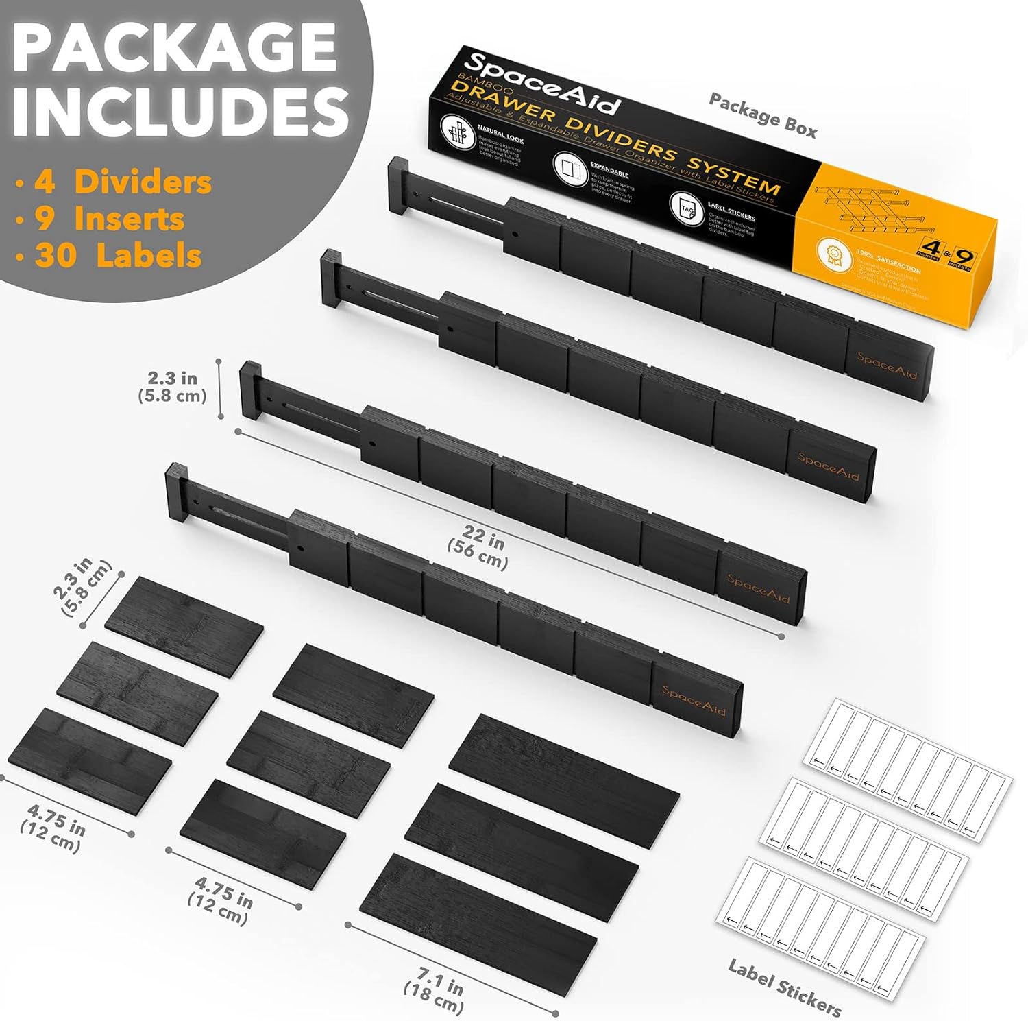 Adjustable Drawer Dividers – Set of 4