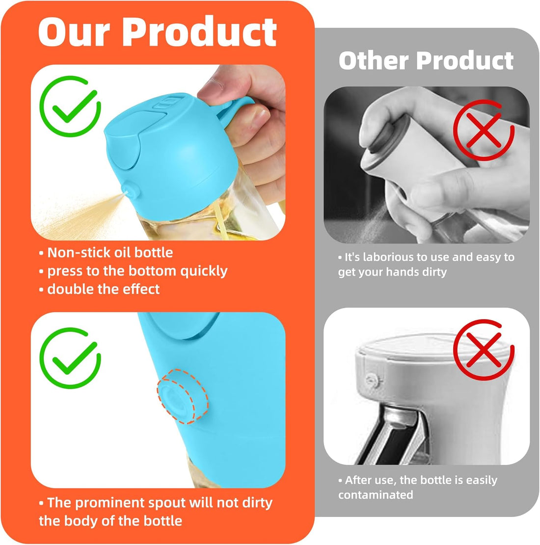 Pump Action Oil Spray Bottle