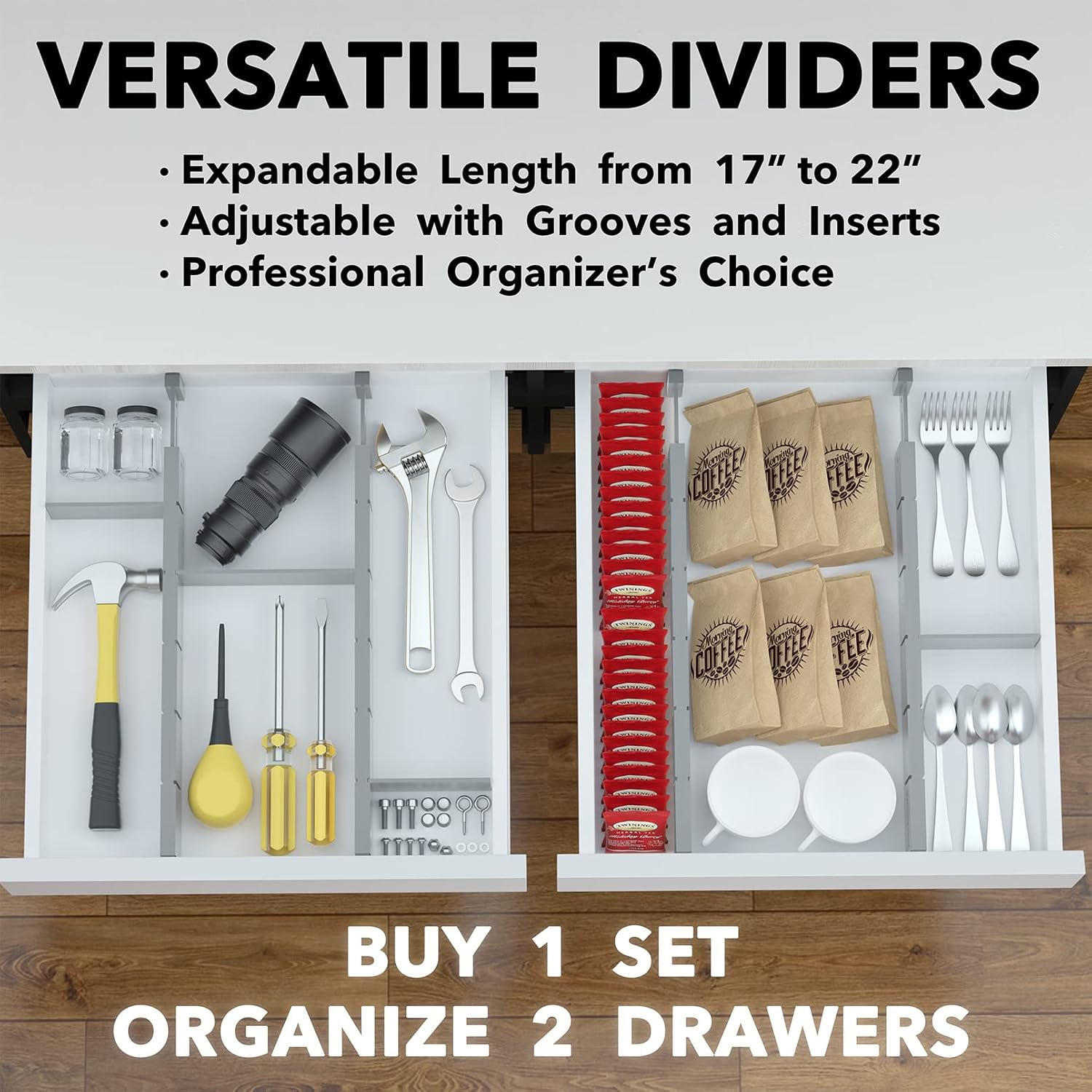 Adjustable Drawer Dividers – Set of 4