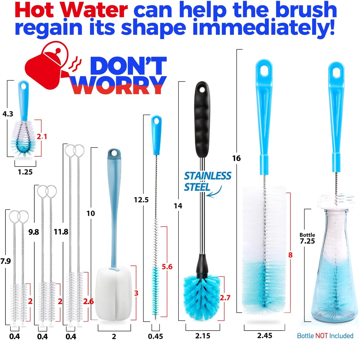 5-in-1 Bottle Cleaning Brush Set