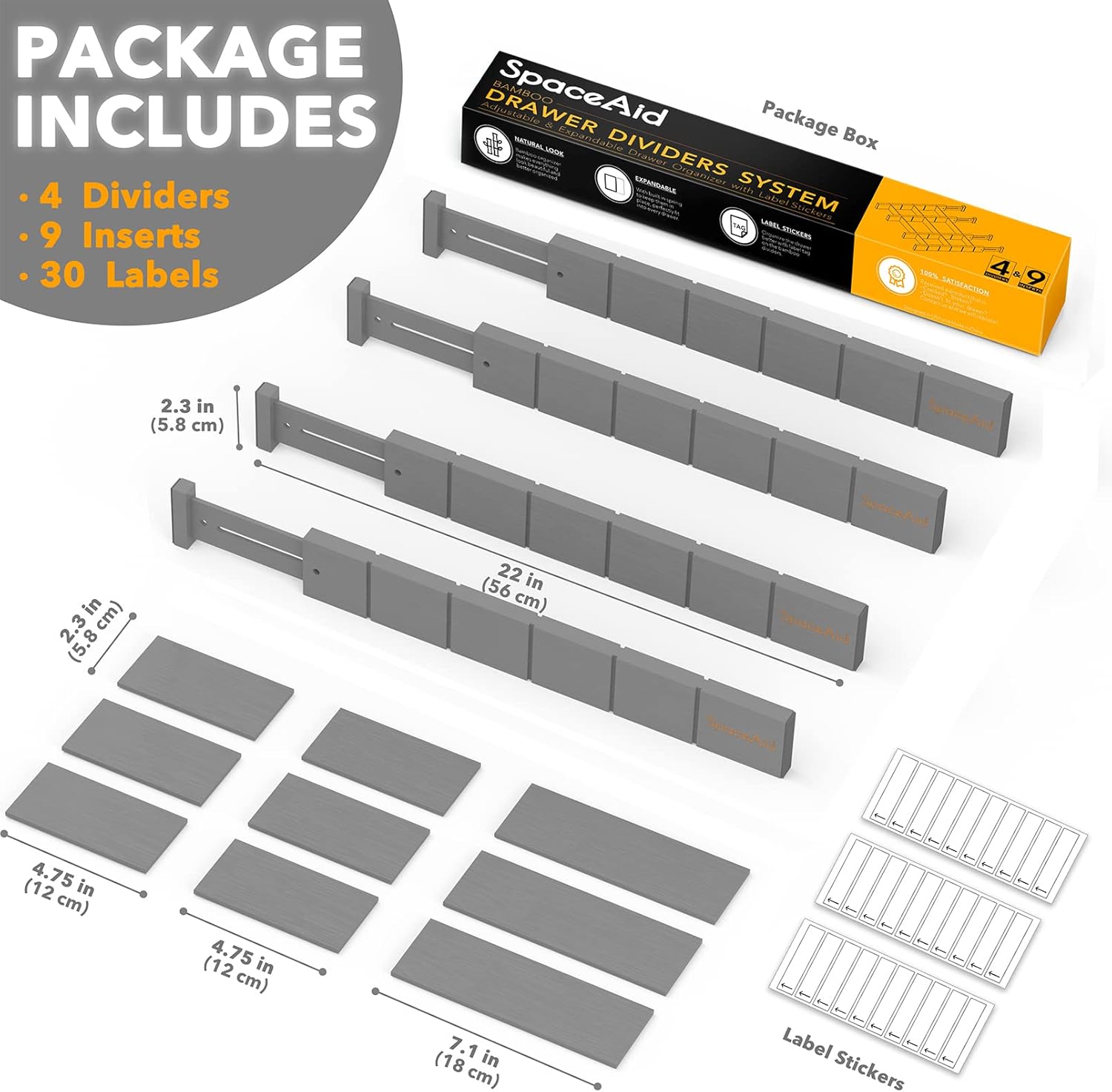 Adjustable Drawer Dividers – Set of 4