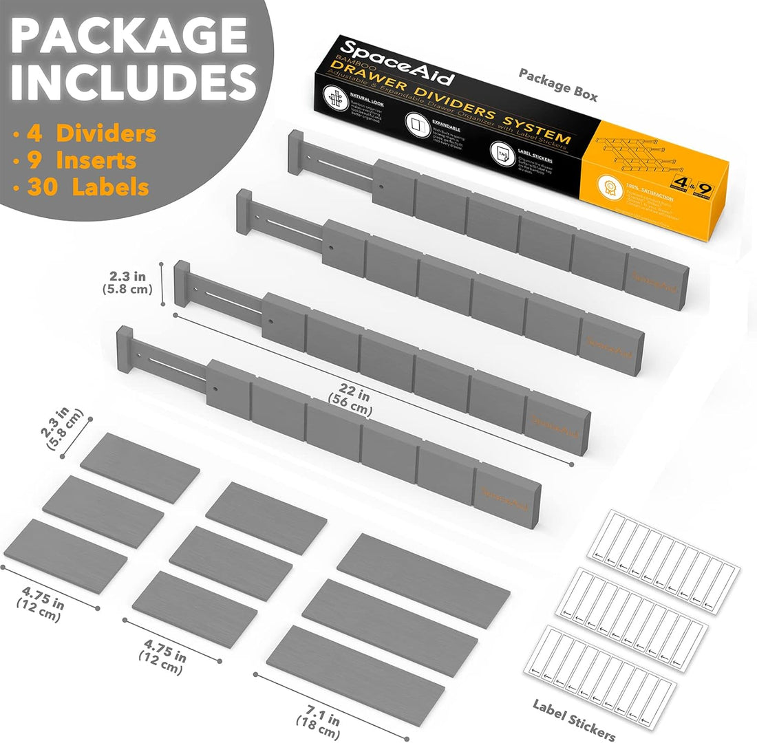 Adjustable Drawer Dividers – Set of 4