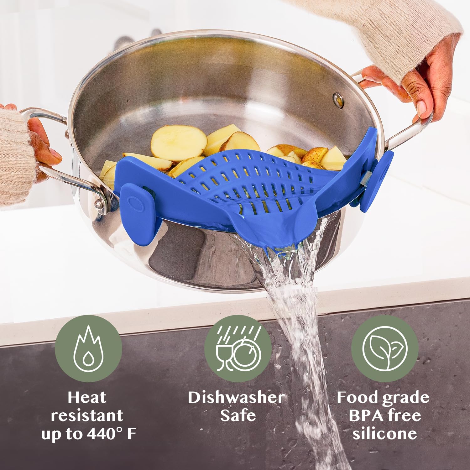 Flexible Snap Strainer for Kitchen Use