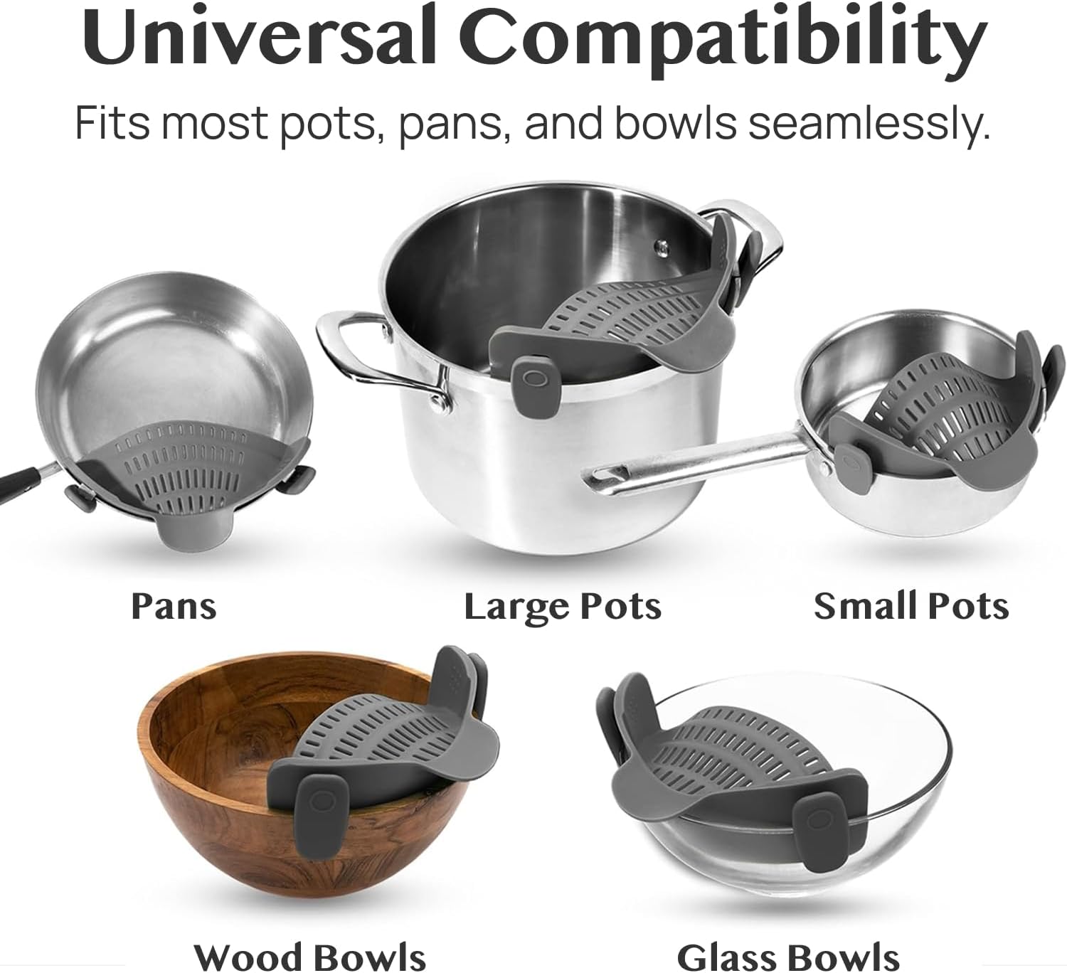 Flexible Snap Strainer for Kitchen Use