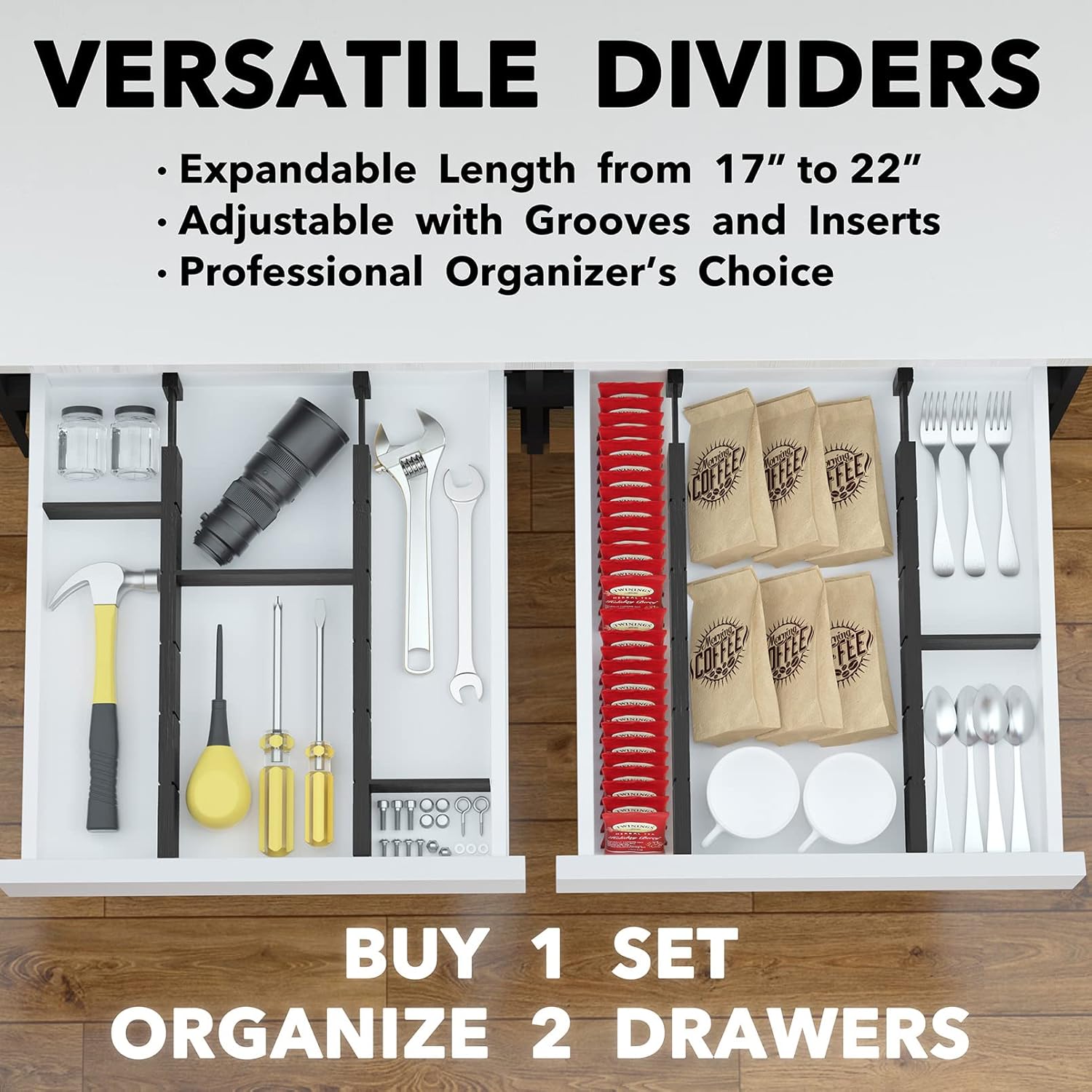 Adjustable Drawer Dividers – Set of 4