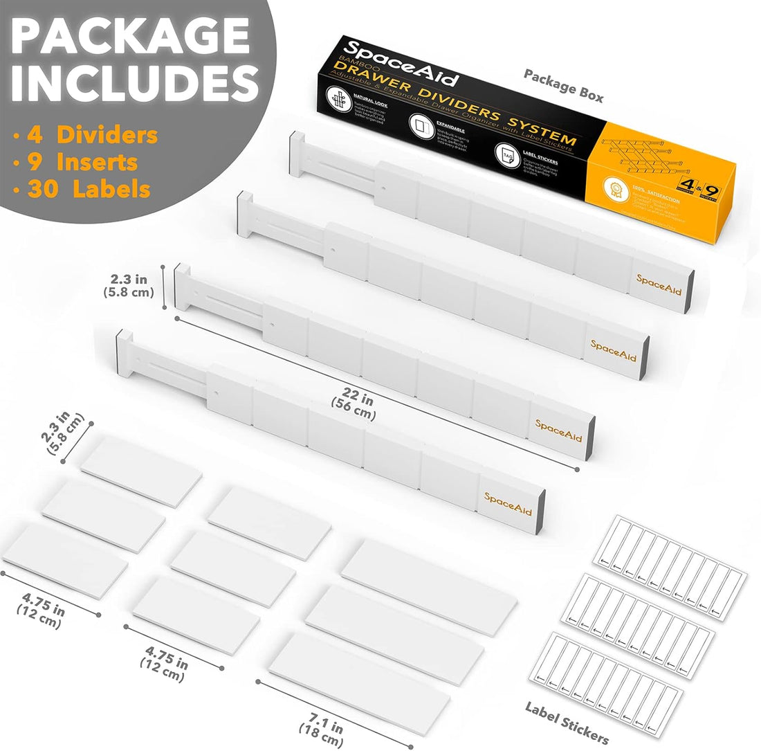 Adjustable Drawer Dividers – Set of 4
