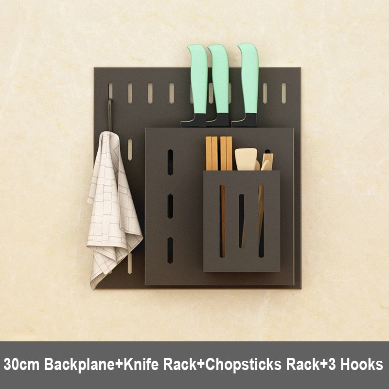 Punch Free Kitchen Storage Rack Wall Mounted Seasoning Dish Rack