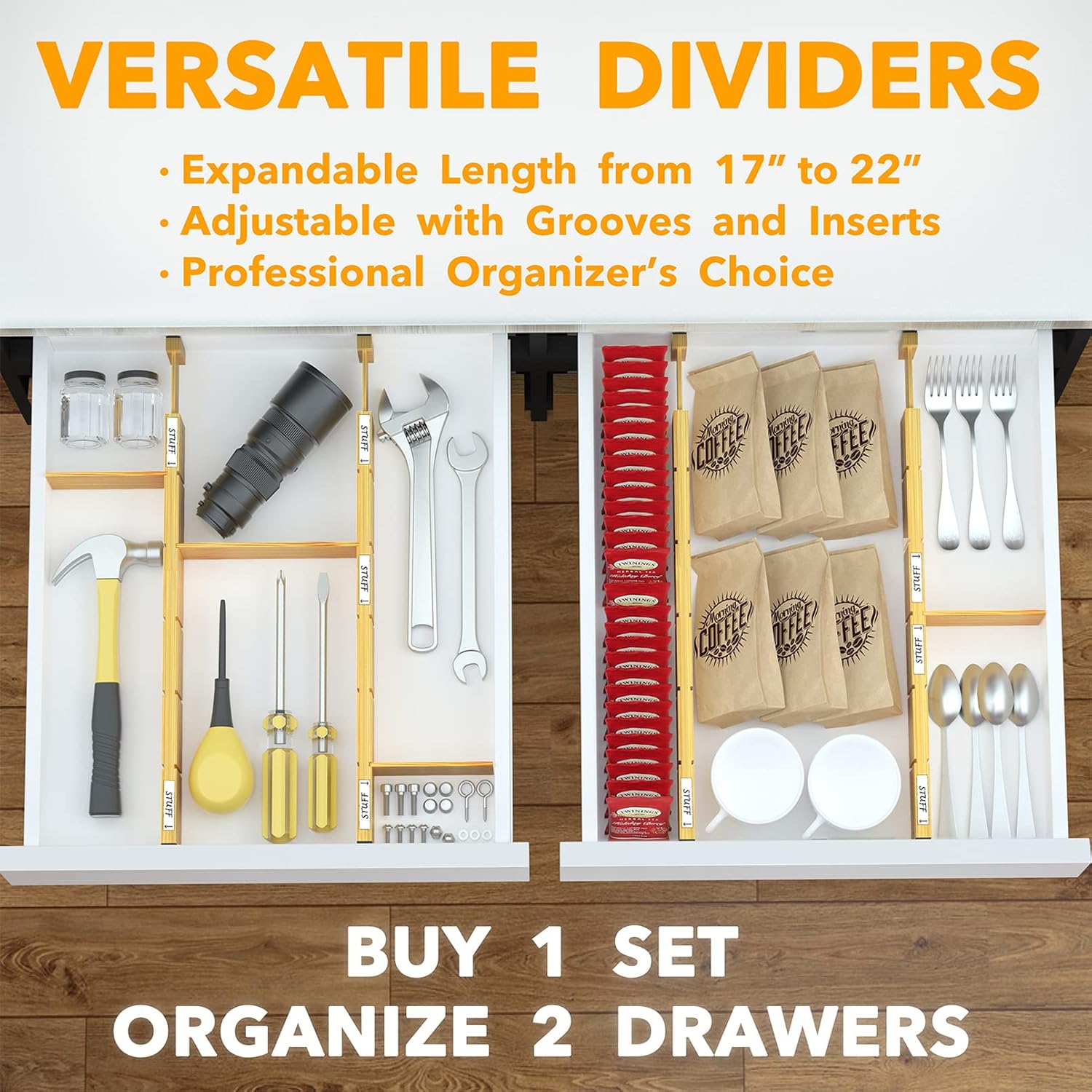 Adjustable Drawer Dividers – Set of 4