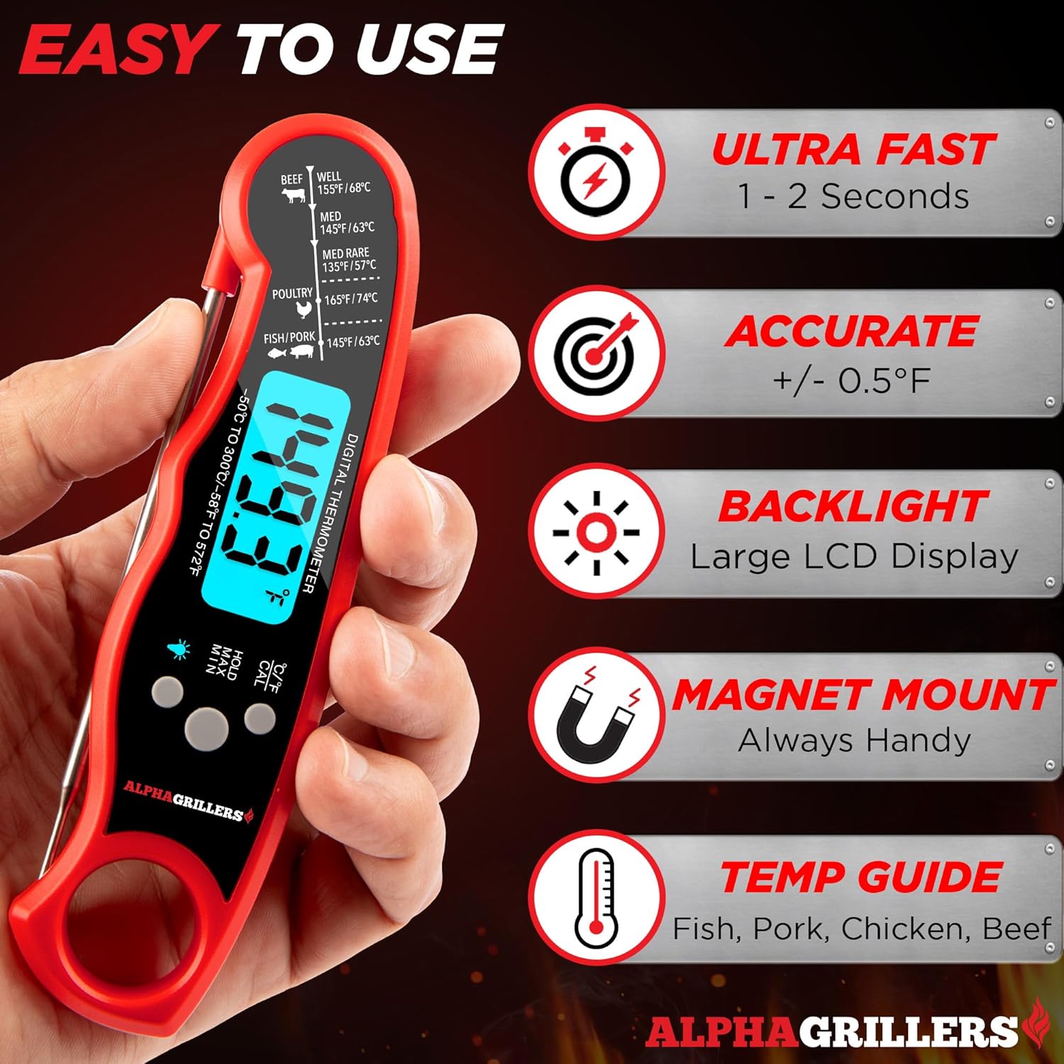 Cooking Thermometer for Grilling & Baking