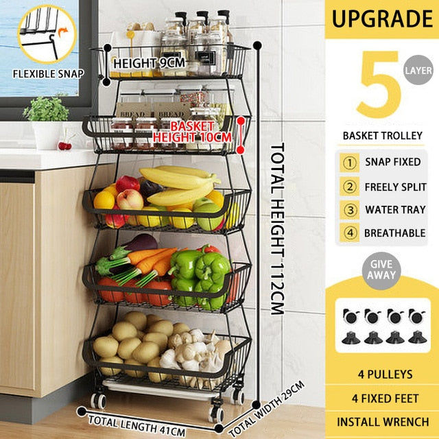 2/3/4/5/6 Layers Kitchen Organizer Storage Rack