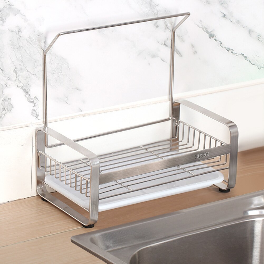 Kitchen Towel Sponge Holder Soap Storage Sink Tray Organizer
