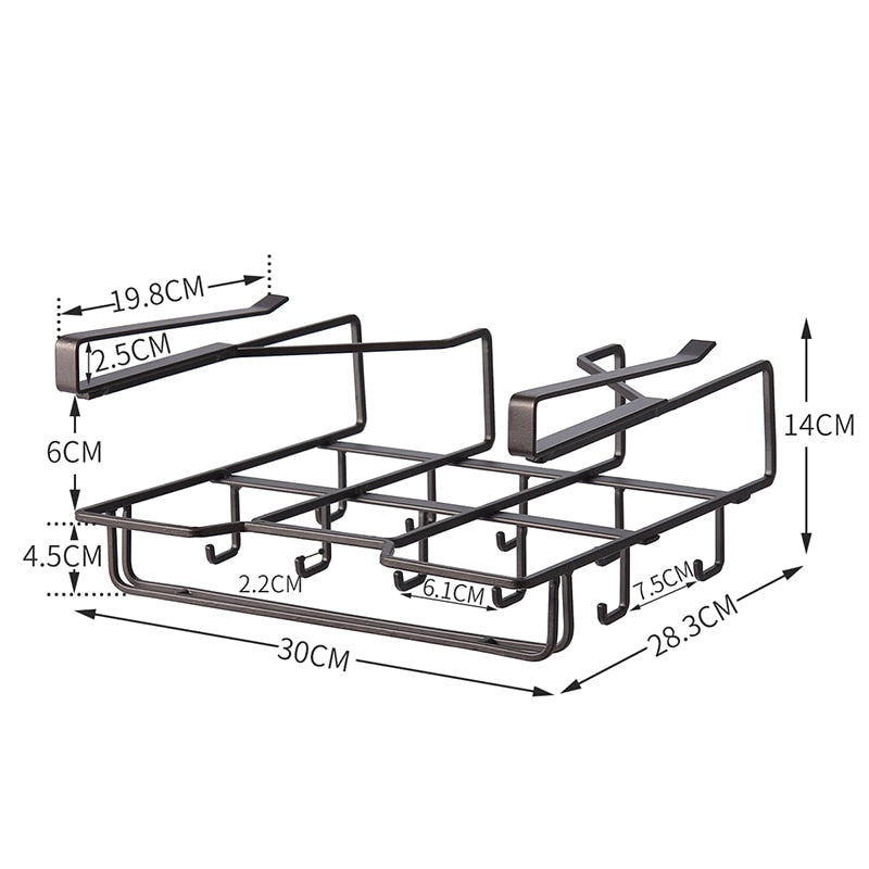 Kitchen Cabinet Organizer Storage Shelf Cupboard Hook Hanger