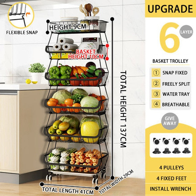 2/3/4/5/6 Layers Kitchen Organizer Storage Rack