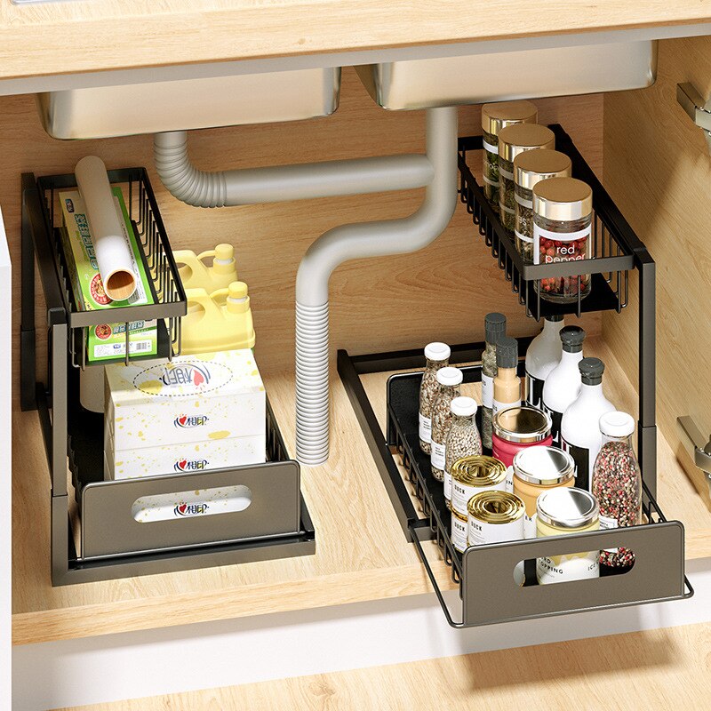 Kitchen Cabinet Rack 2-Tier Under Sink Desktop Organizer