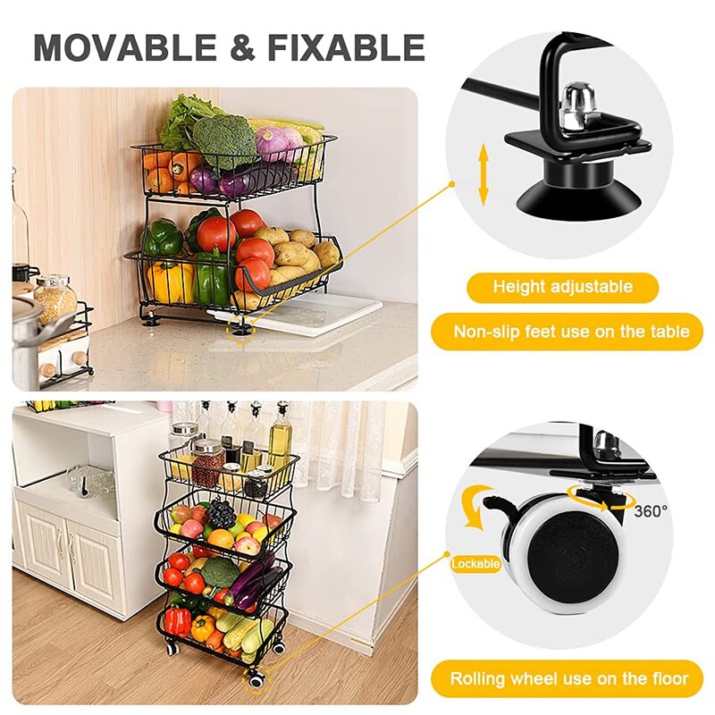 2/3/4/5/6 Layers Kitchen Organizer Storage Rack