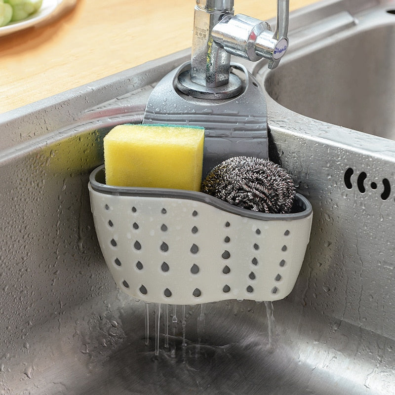 Sink Shelf Soap Sponge Drain Rack Hanging Bag Kitchen Accessorie Bathroom Holder