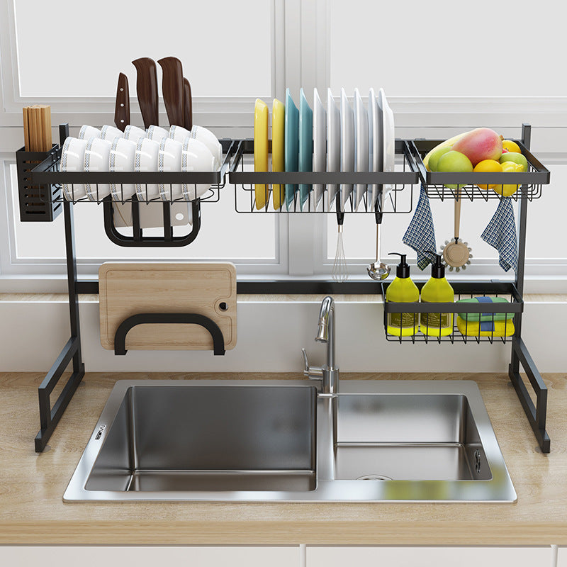 Stainless Steel Sink Rack Plate Storage Rack Kitchen Supplies Drain Shelf