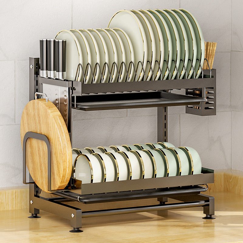 Adjustable Kitchen Dish Rack Multi-layer Rack Punch-Free Wall Drain Rack