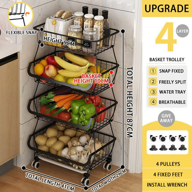 2/3/4/5/6 Layers Kitchen Organizer Storage Rack