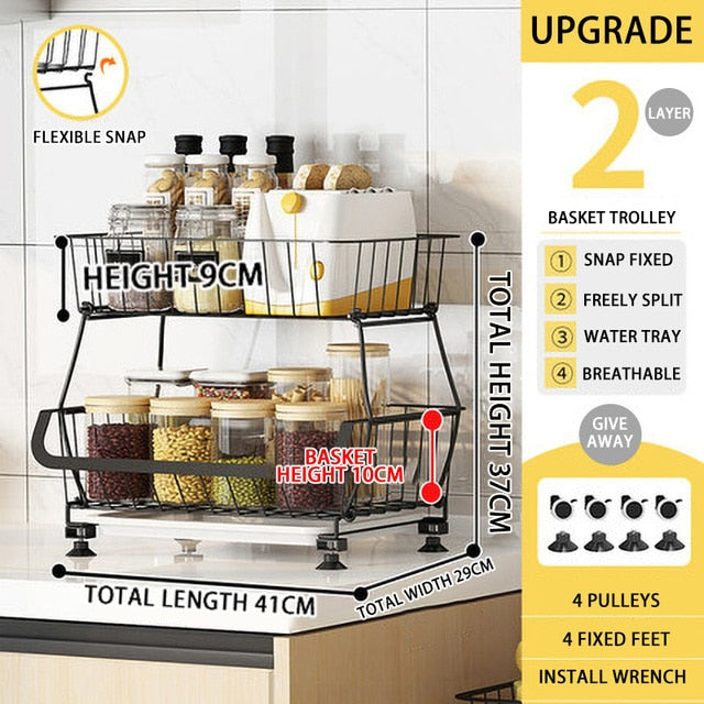 2/3/4/5/6 Layers Kitchen Organizer Storage Rack