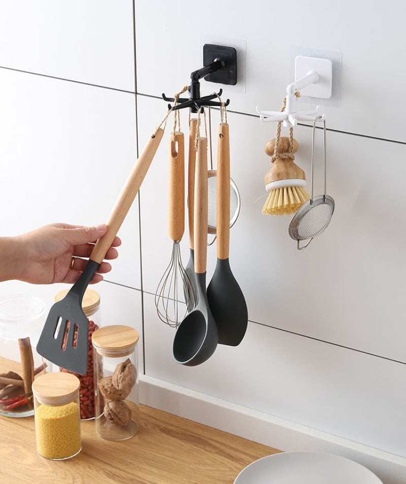 Rotating Hook  Wall Free Punching Multifunctional Glue Hook