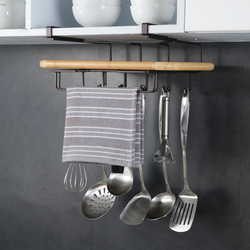 Kitchen Cabinet Organizer Storage Shelf Cupboard Hook Hanger