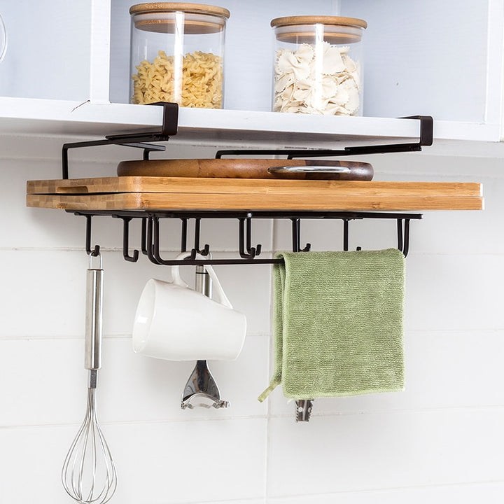 Kitchen Cabinet Organizer Storage Shelf Cupboard Hook Hanger