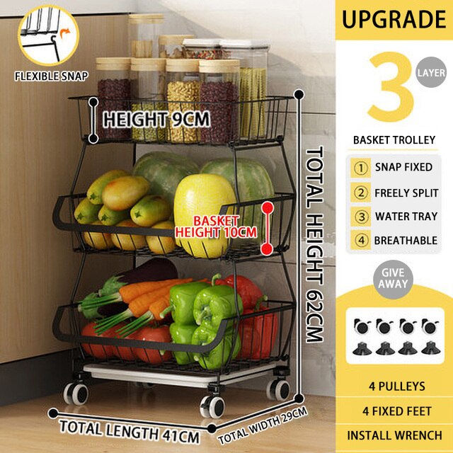 2/3/4/5/6 Layers Kitchen Organizer Storage Rack