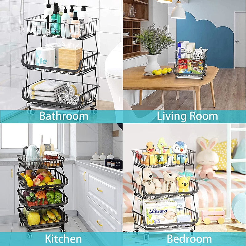 2/3/4/5/6 Layers Kitchen Organizer Storage Rack