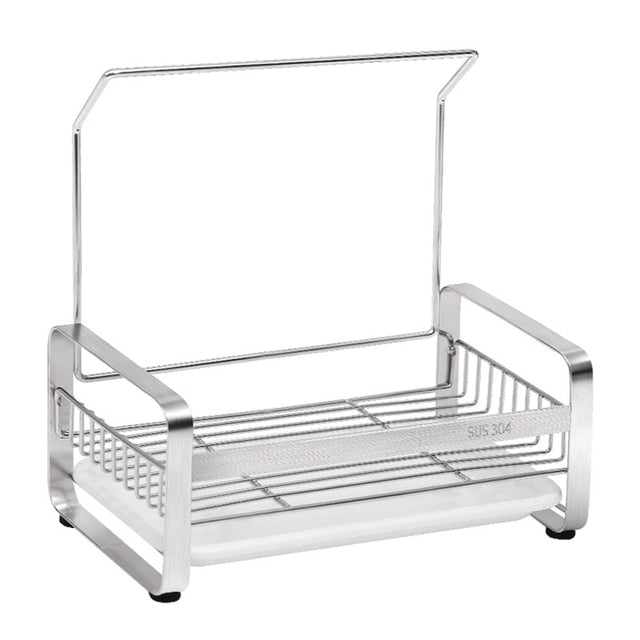 Kitchen Towel Sponge Holder Soap Storage Sink Tray Organizer