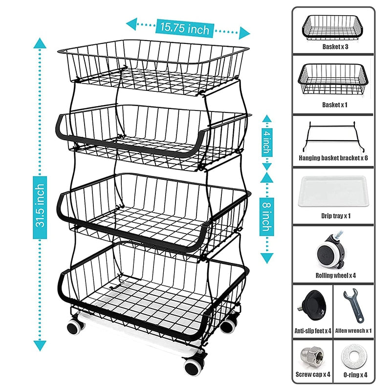 2/3/4/5/6 Layers Kitchen Organizer Storage Rack