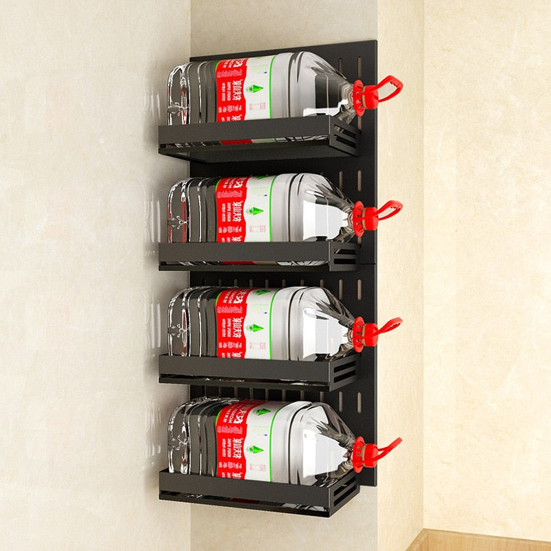 Punch Free Kitchen Storage Rack Wall Mounted Seasoning Dish Rack