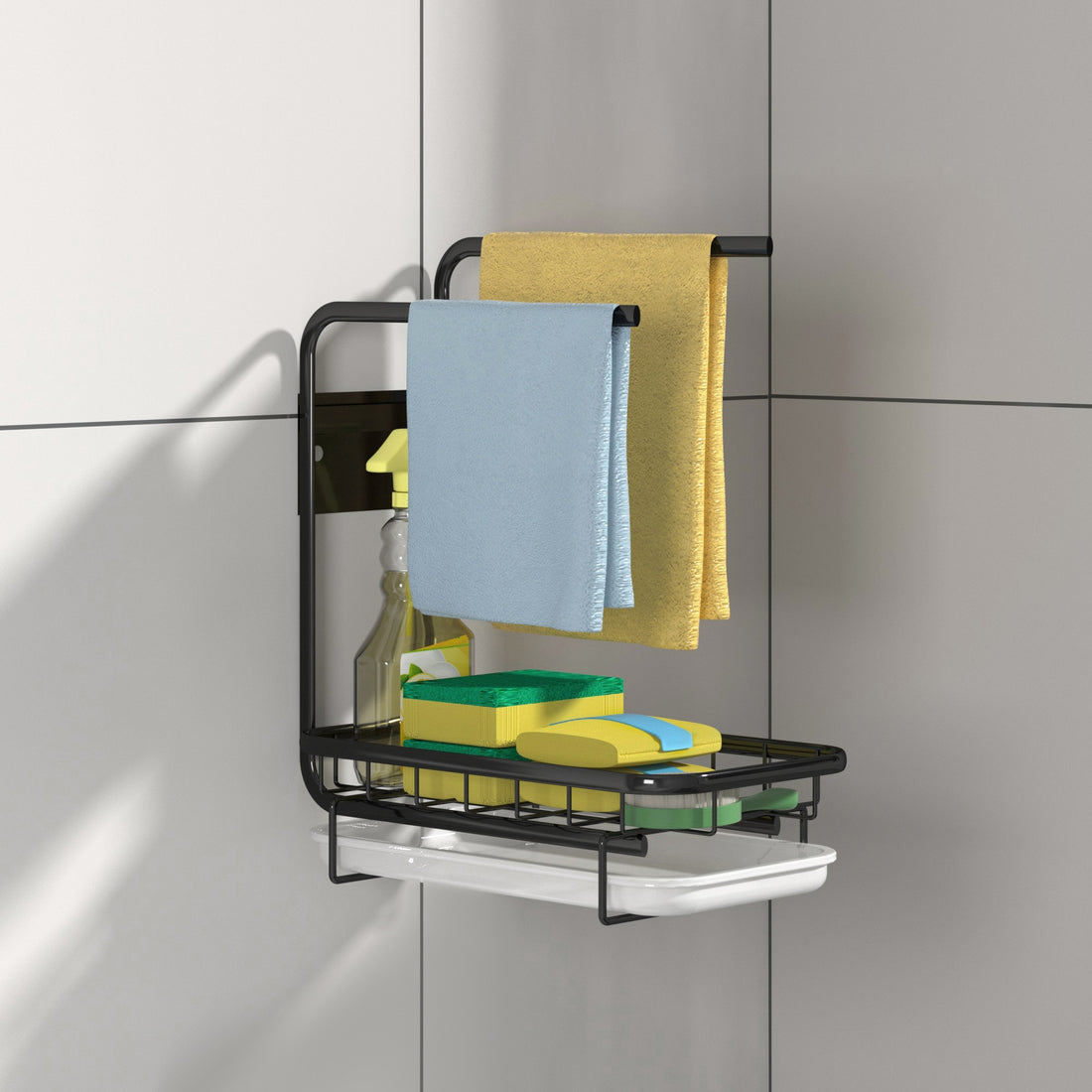 Kitchen Storage Standing Sink Wall Mounted Iron Drainer Organizer