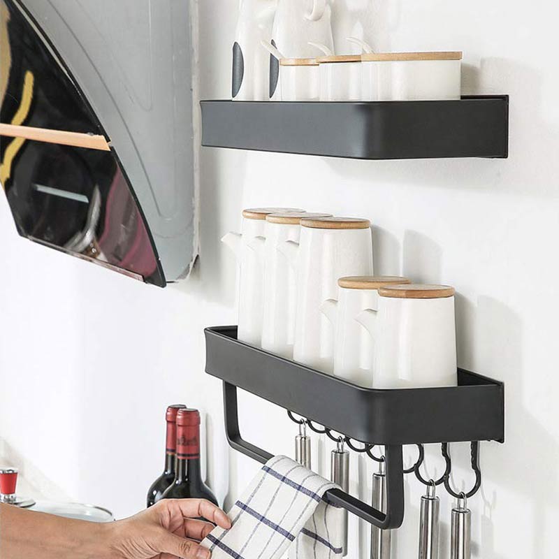 Kitchen Free Perforated Space Aluminum Seasoning Bottle Storage Rack