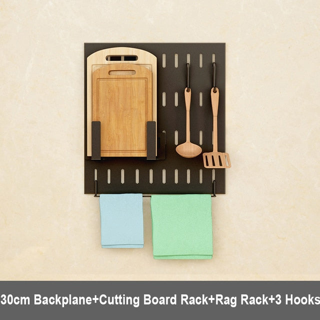 Punch Free Kitchen Storage Rack Wall Mounted Seasoning Dish Rack