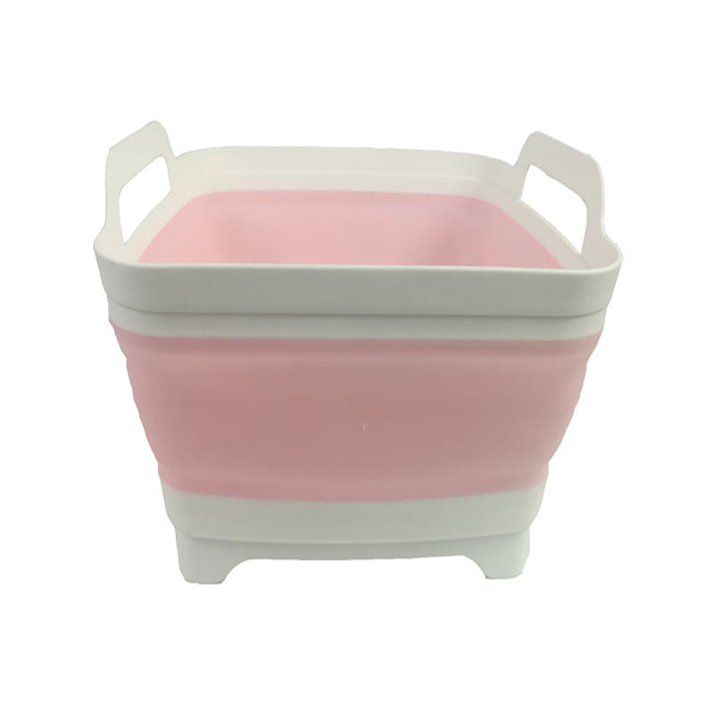 Folding Sink Silicone Dish Bathtub Collapsible With Drain Plug Carry Handles