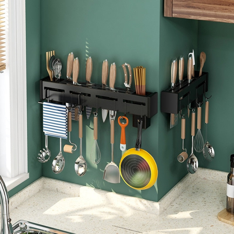 Stainless Steel Knife Holder Wall Mounted Detachable Chopsticks Storage Rack