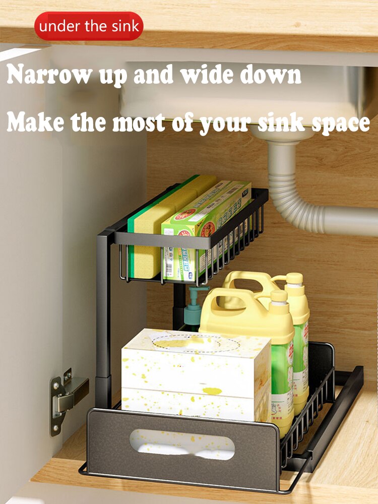 Kitchen Cabinet Rack 2-Tier Under Sink Desktop Organizer