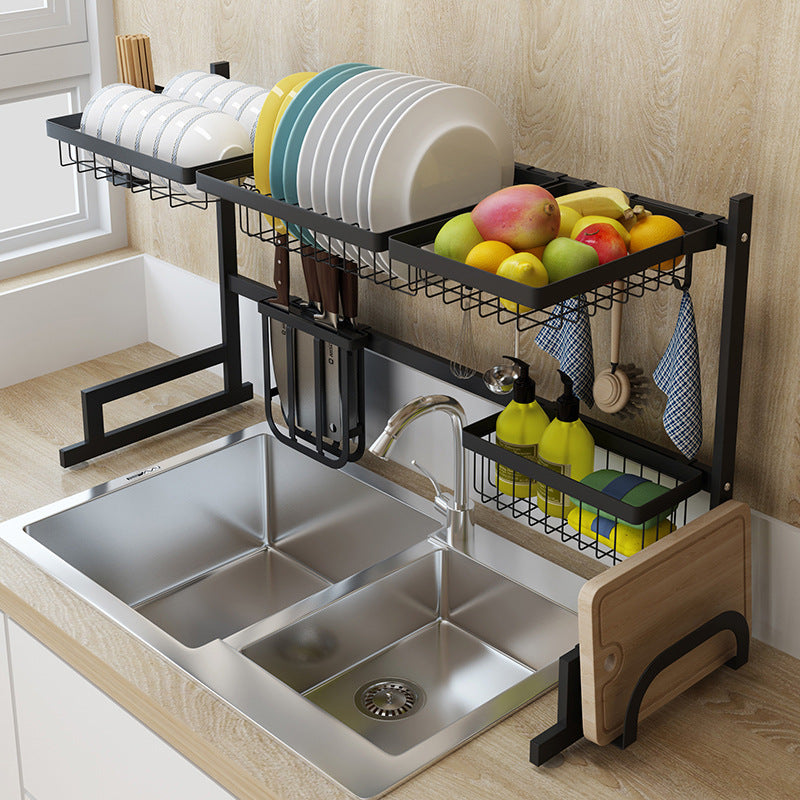 Stainless Steel Sink Rack Plate Storage Rack Kitchen Supplies Drain Shelf