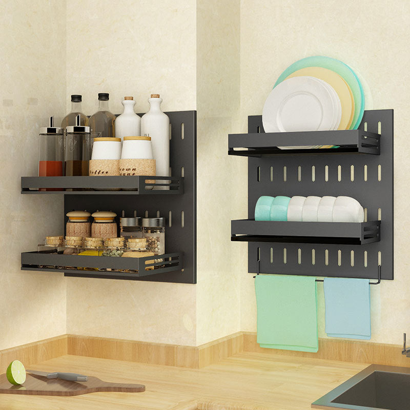 Punch Free Kitchen Storage Rack Wall Mounted Seasoning Dish Rack